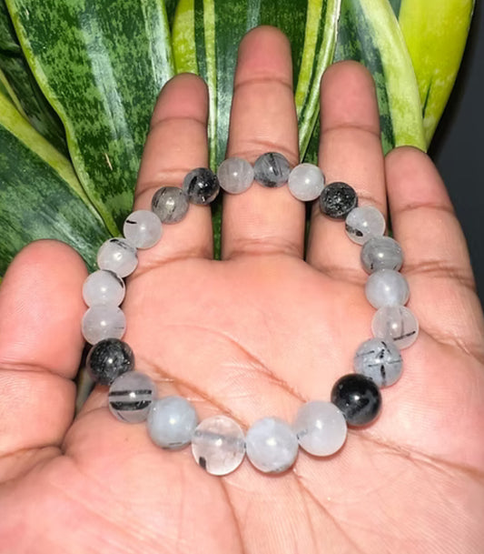 Black Tourmaline in Clear quartz